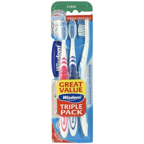 Wisdom Regular Fresh Plus Firm Toothbrushes - Pack of 3