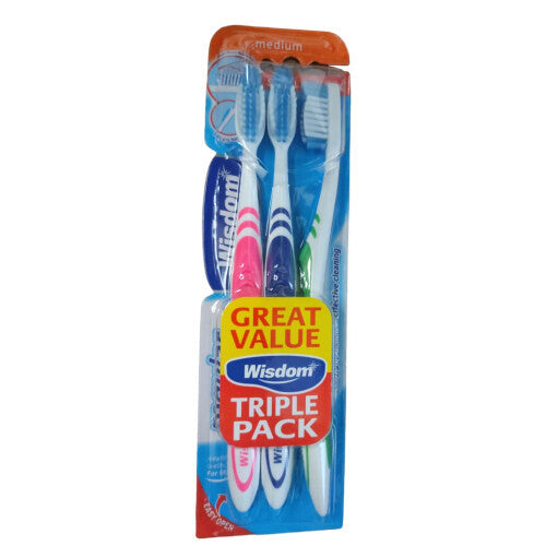 Wisdom Regular Plus Medium Toothbrush Triple Pack (Pack of 2 )