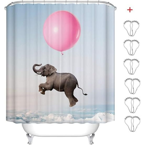 XL Shower Curtain，Waterproof Polyester Fabric Mildew-Resistant Anti-Bacterial Bathroom Shower Curtains，180*180CM