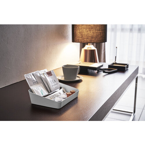 YAMAZAKI home 4219 Tower Amenity Tray Wide S White  Medium