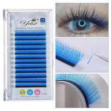 Yelix Colored Lashes Y BLue Yy Shape Eyelash Extensions 0.05 B/C/CC/D