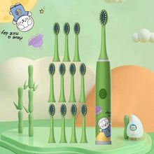 (Yellow 3PCS) Children's Electric Toothbrush Cartoon Space Series