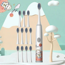 (Yellow 3PCS) Children's Electric Toothbrush Cartoon Space Series