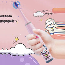 (Yellow 3PCS) Children's Electric Toothbrush Cartoon Space Series