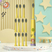 (Yellow 3PCS) Children's Electric Toothbrush Cartoon Space Series