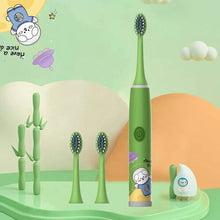 (Yellow 3PCS) Children's Electric Toothbrush Cartoon Space Series