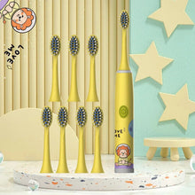 (Yellow 3PCS) Children's Electric Toothbrush Cartoon Space Series