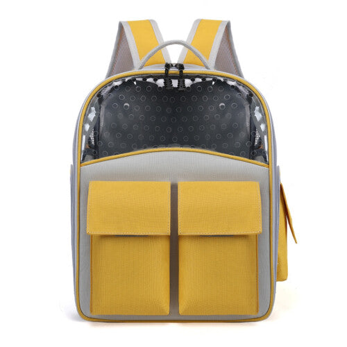 (Yellow) breathable transparent Space Capsule Pet Carrier