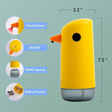 Yellow Duck Automatic Foaming Soap Dispenser, Touchless Foaming Infrared Motion Sensor Hand Free Soap Dispenser