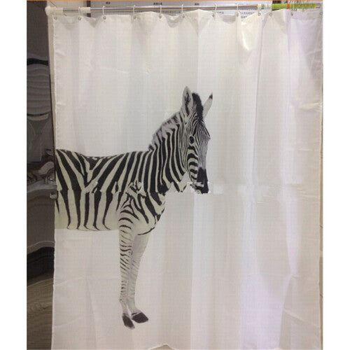 (Zebra) Waterproof Bathroom Fabric Shower