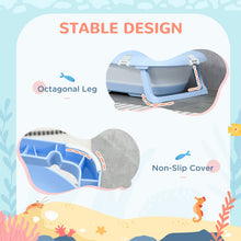 ZONEKIZ Foldable Baby Bathtub w/ Non-Slip Support Legs, Cushion Pad - Blue